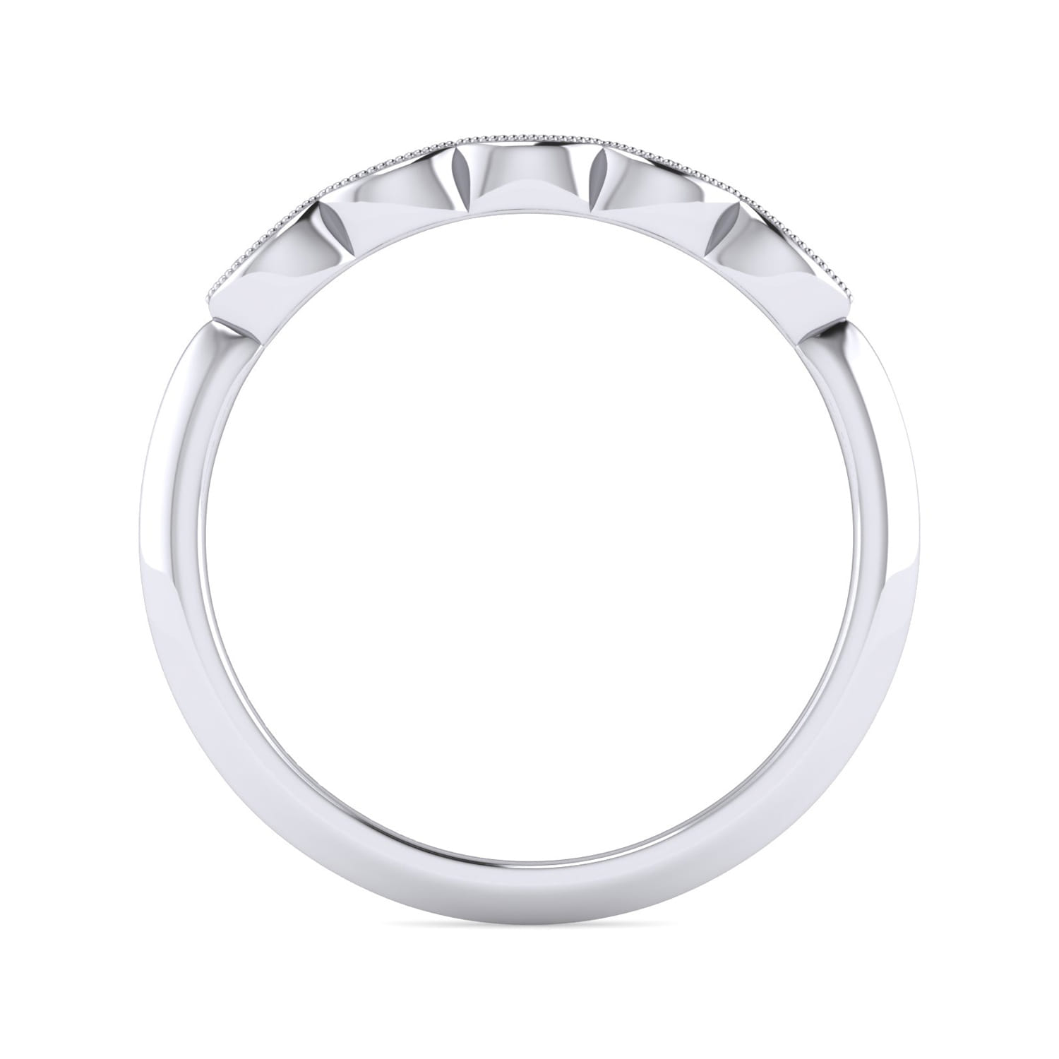 14K White Gold Matching Wedding Band - 0.03 ct - Shot 2