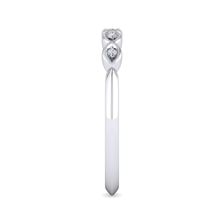 14K White Gold Matching Wedding Band - 0.03 ct - Shot 4