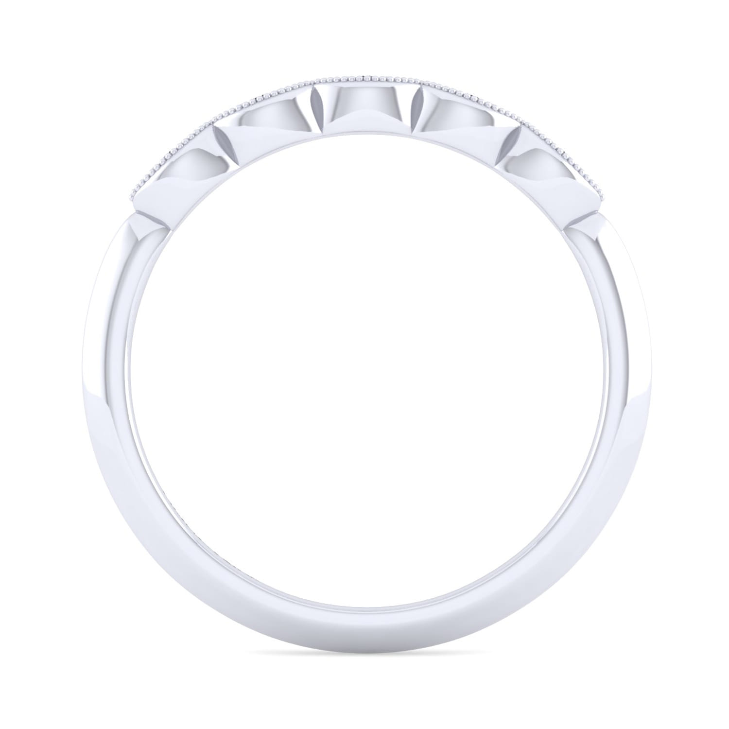14K White Gold Matching Wedding Band - 0.03 ct - Shot 2