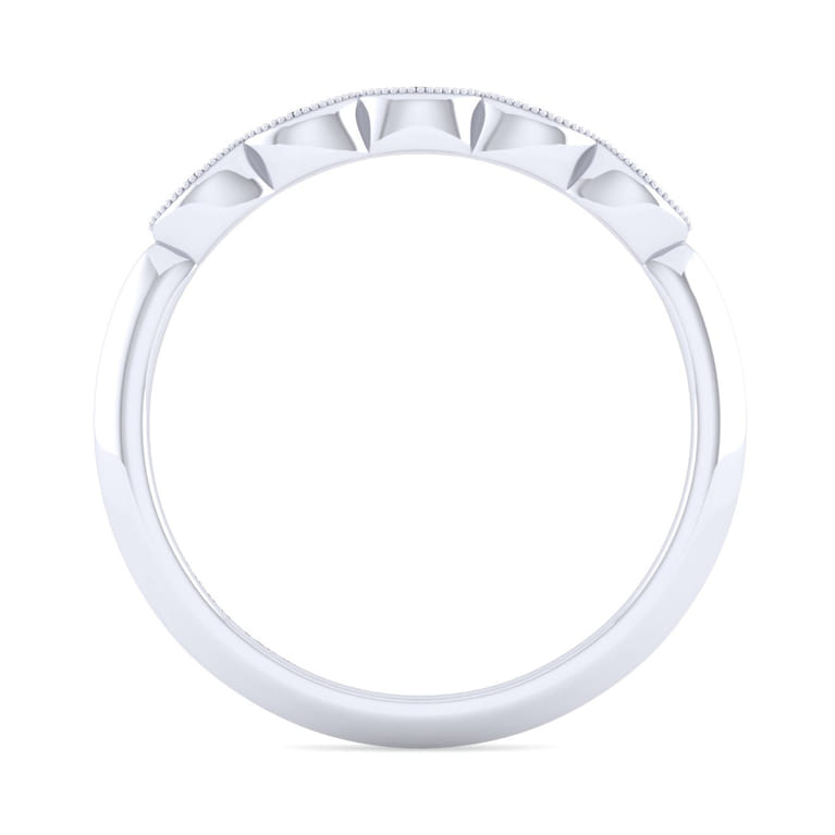 14K White Gold Matching Wedding Band - 0.03 ct - Shot 2