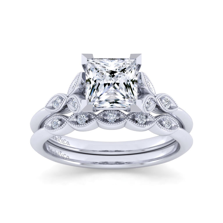 14K White Gold Matching Wedding Band - 0.03 ct - Shot 4