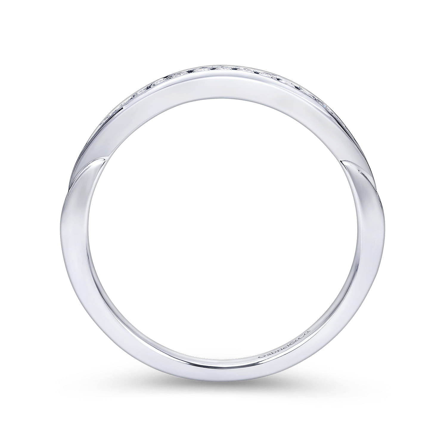 14K White Gold Matching Wedding Band - 0.12 ct - Shot 2