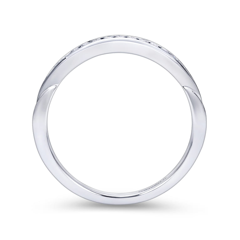 14K White Gold Matching Wedding Band - 0.12 ct - Shot 2