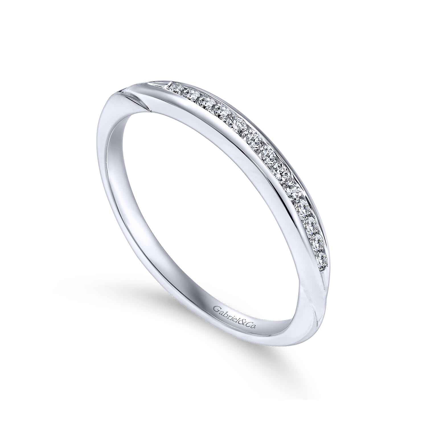 14K White Gold Matching Wedding Band - 0.12 ct - Shot 3