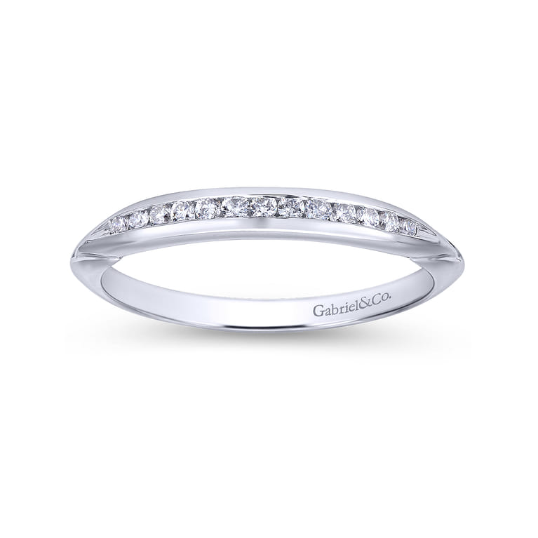 14K White Gold Matching Wedding Band - 0.12 ct - Shot 4
