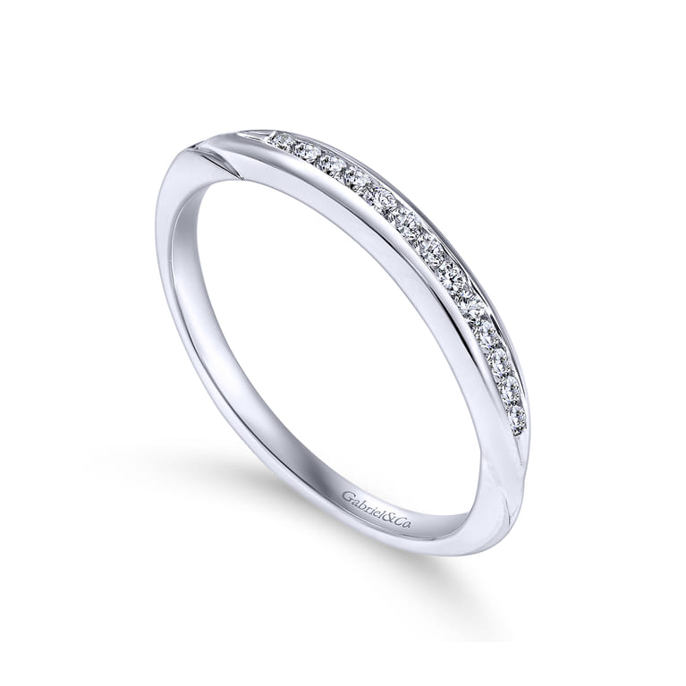 14K White Gold Matching Wedding Band - 0.12 ct - Shot 3
