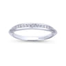 14K White Gold Matching Wedding Band - 0.12 ct