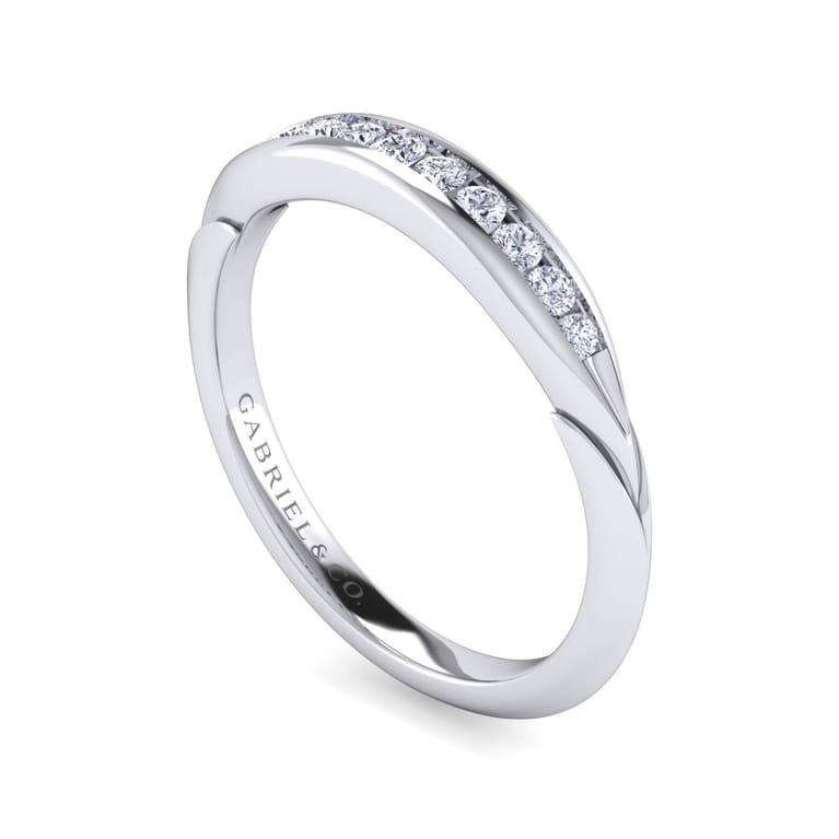14K White Gold Matching Wedding Band - 0.19 ct - Shot 3