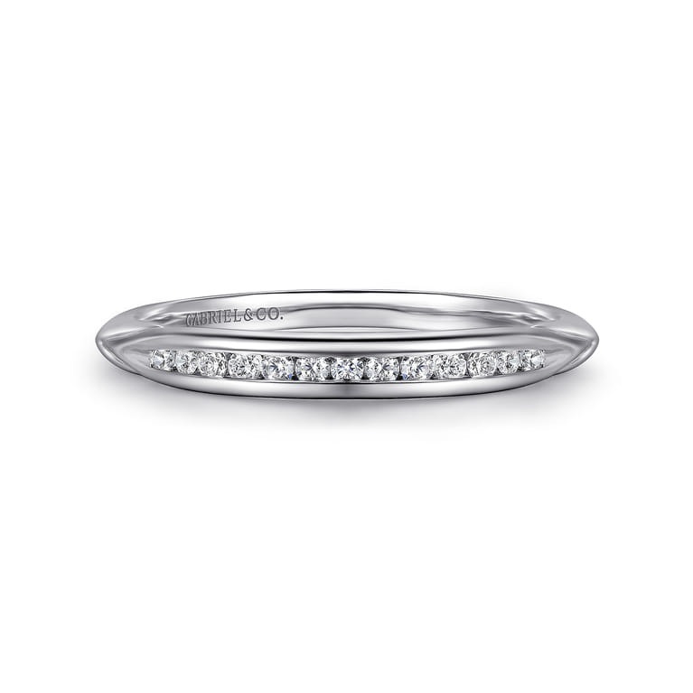 14K White Gold  Matching Wedding Band - 0.12 ct - Shot 1