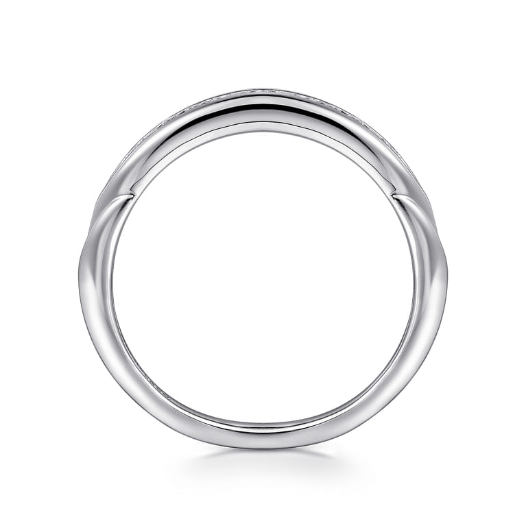 14K White Gold  Matching Wedding Band - 0.12 ct - Shot 2