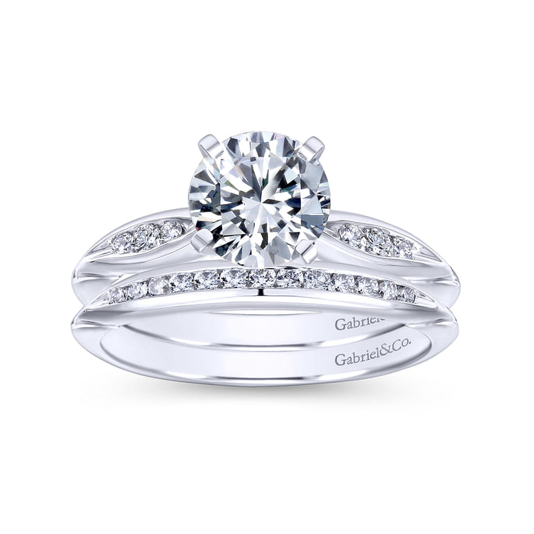 14K White Gold  Matching Wedding Band - 0.12 ct - Shot 4
