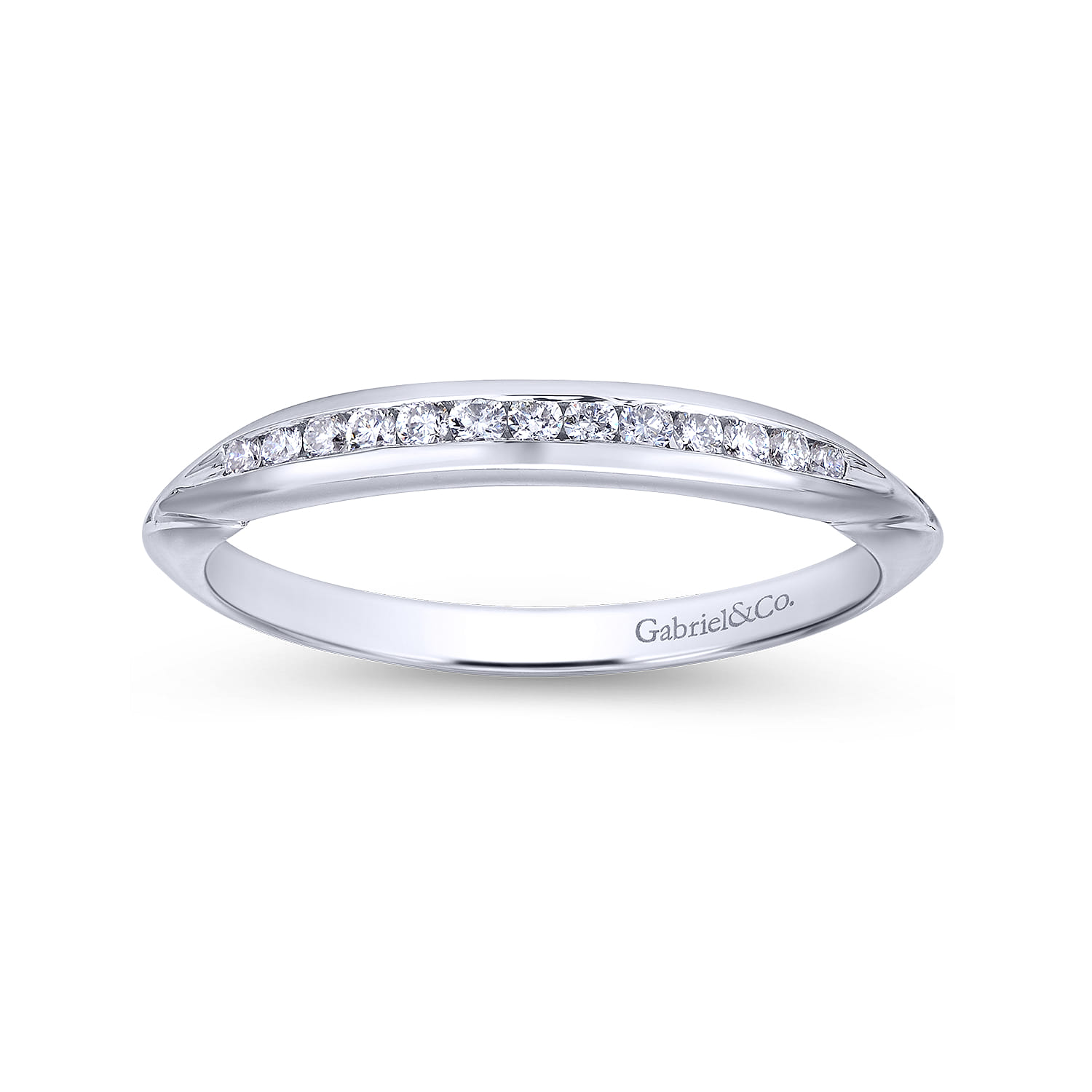 14K White Gold Matching Wedding Band - 0.12 ct - Shot 4