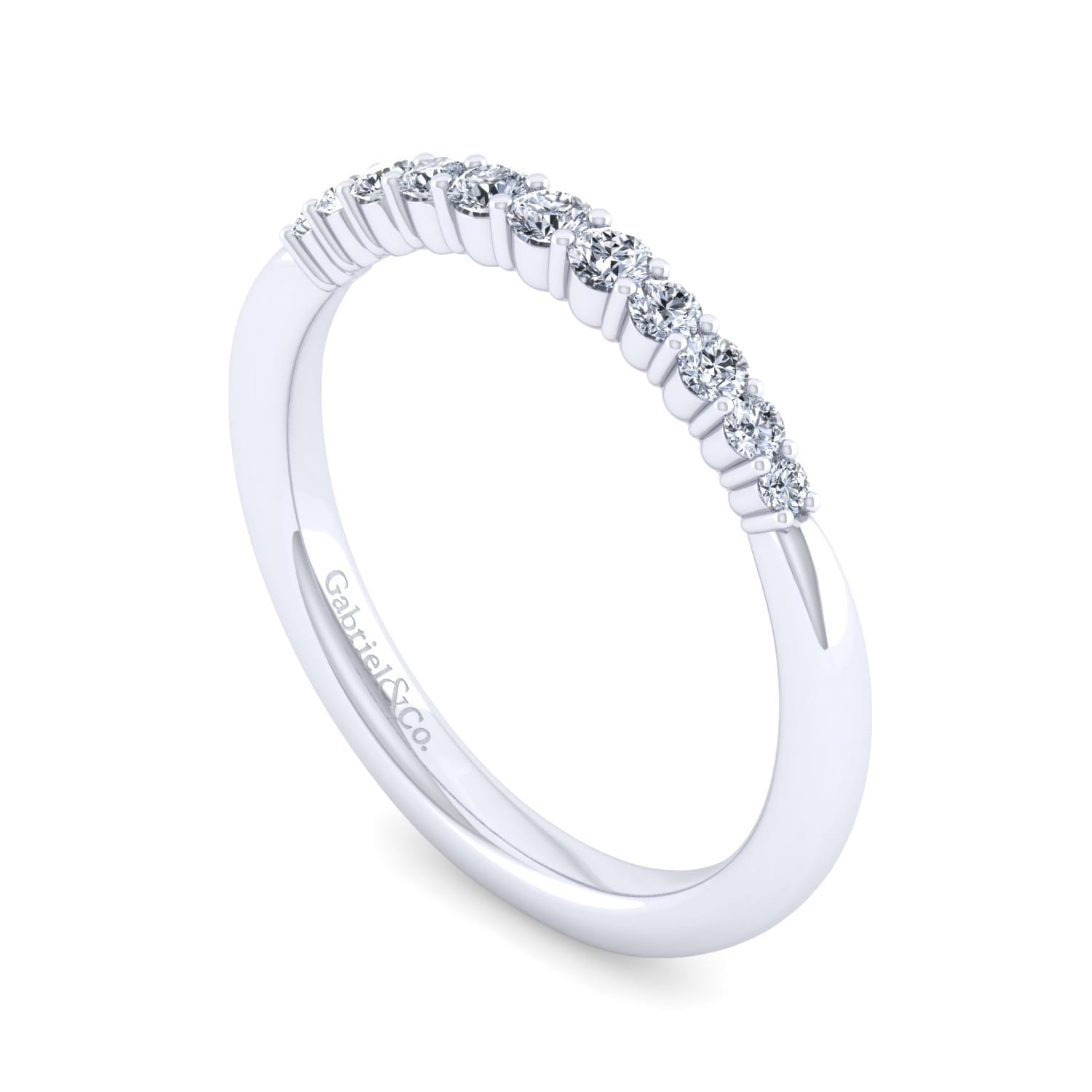 14K White Gold Matching Wedding Band - 0.21 ct - Shot 3