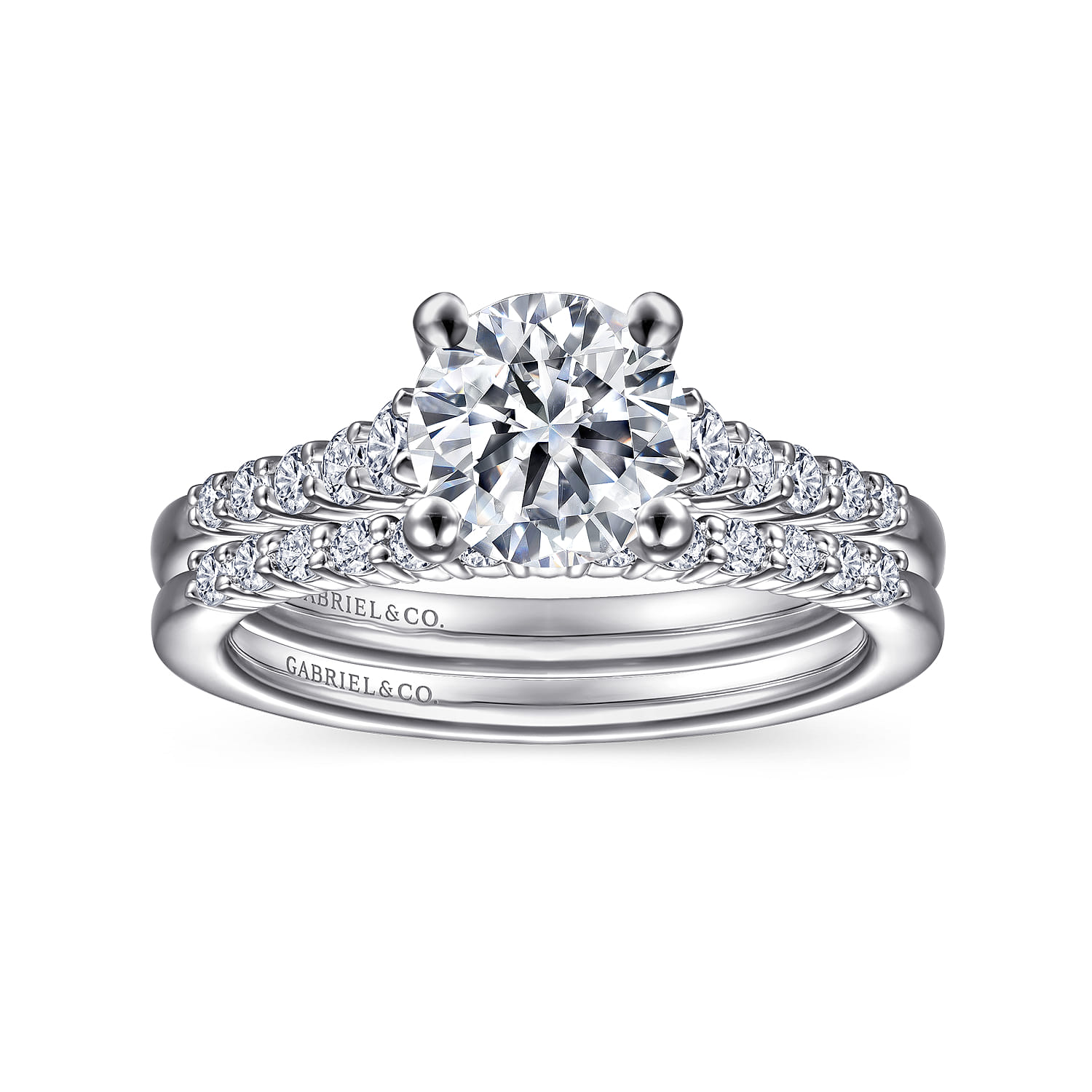 14K White Gold  Matching Wedding Band - 0.15 ct - Shot 4