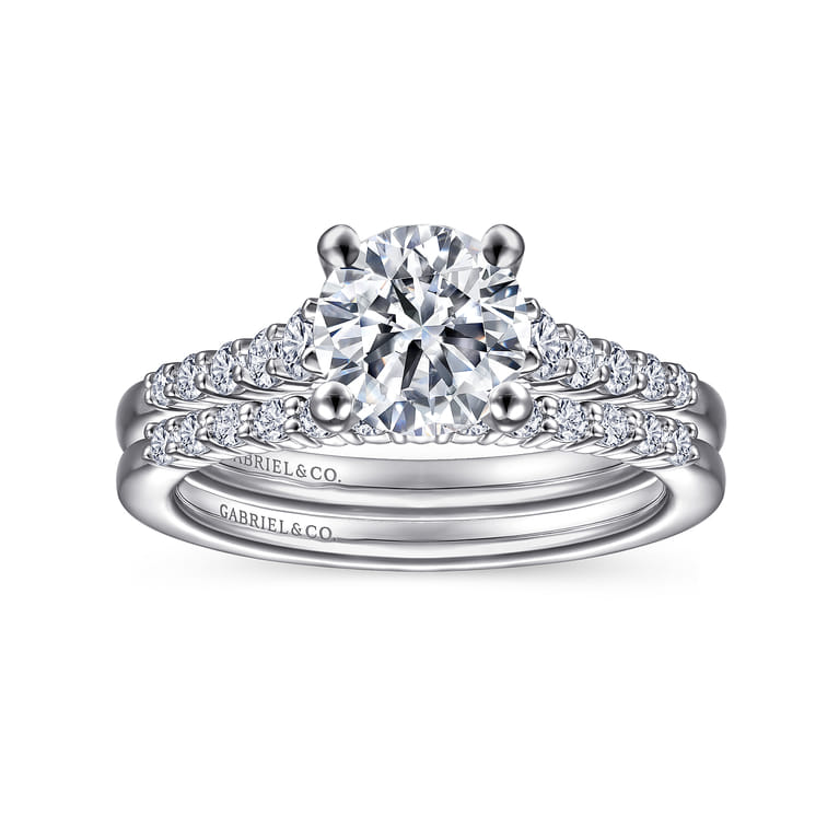 14K White Gold  Matching Wedding Band - 0.15 ct - Shot 4