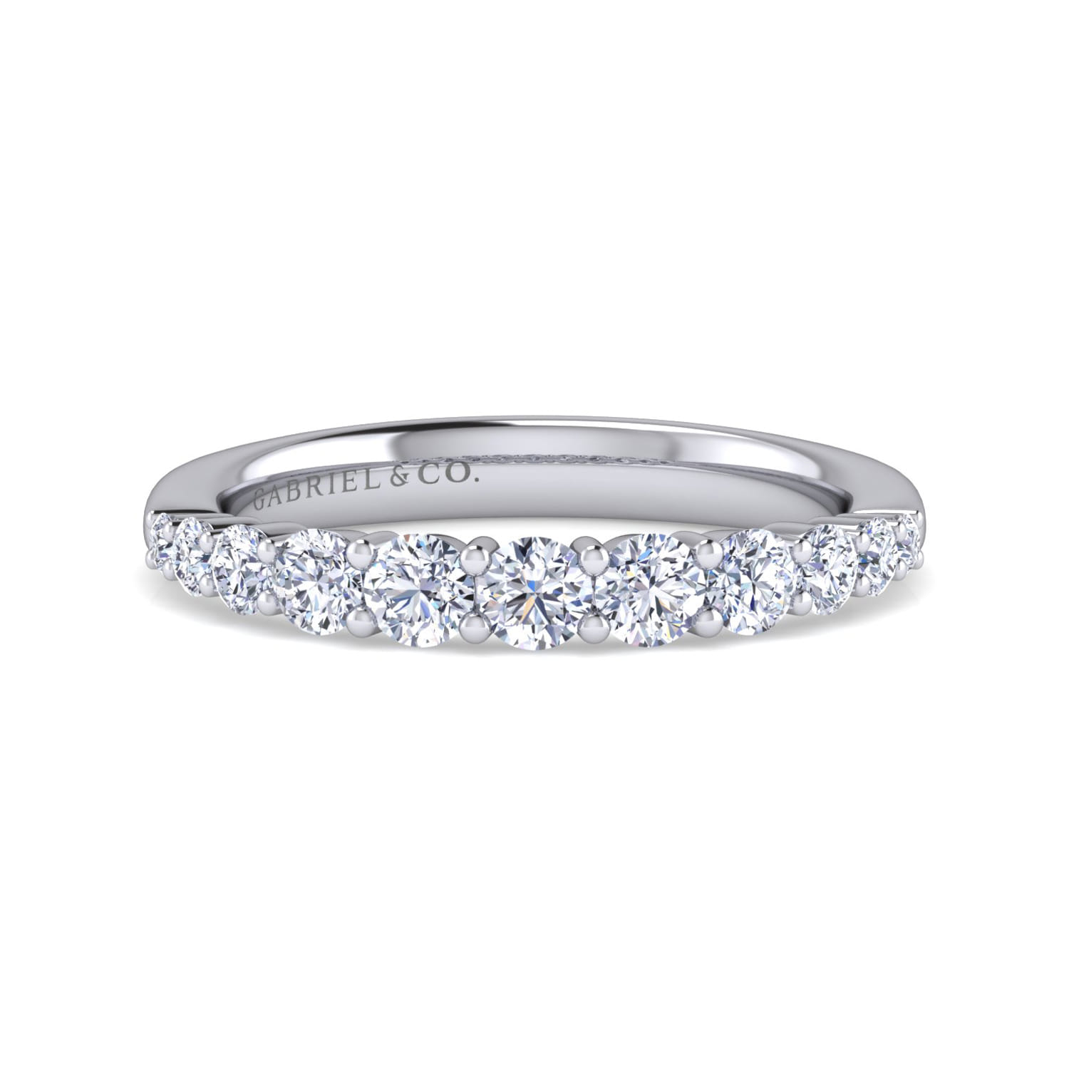 14K White Gold Matching Wedding Band - 0.63 ct - Shot 1