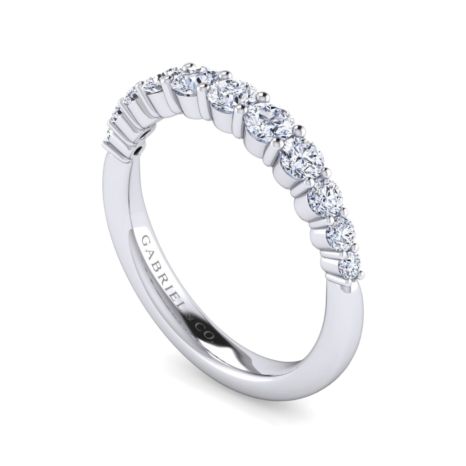 14K White Gold Matching Wedding Band - 0.63 ct - Shot 3