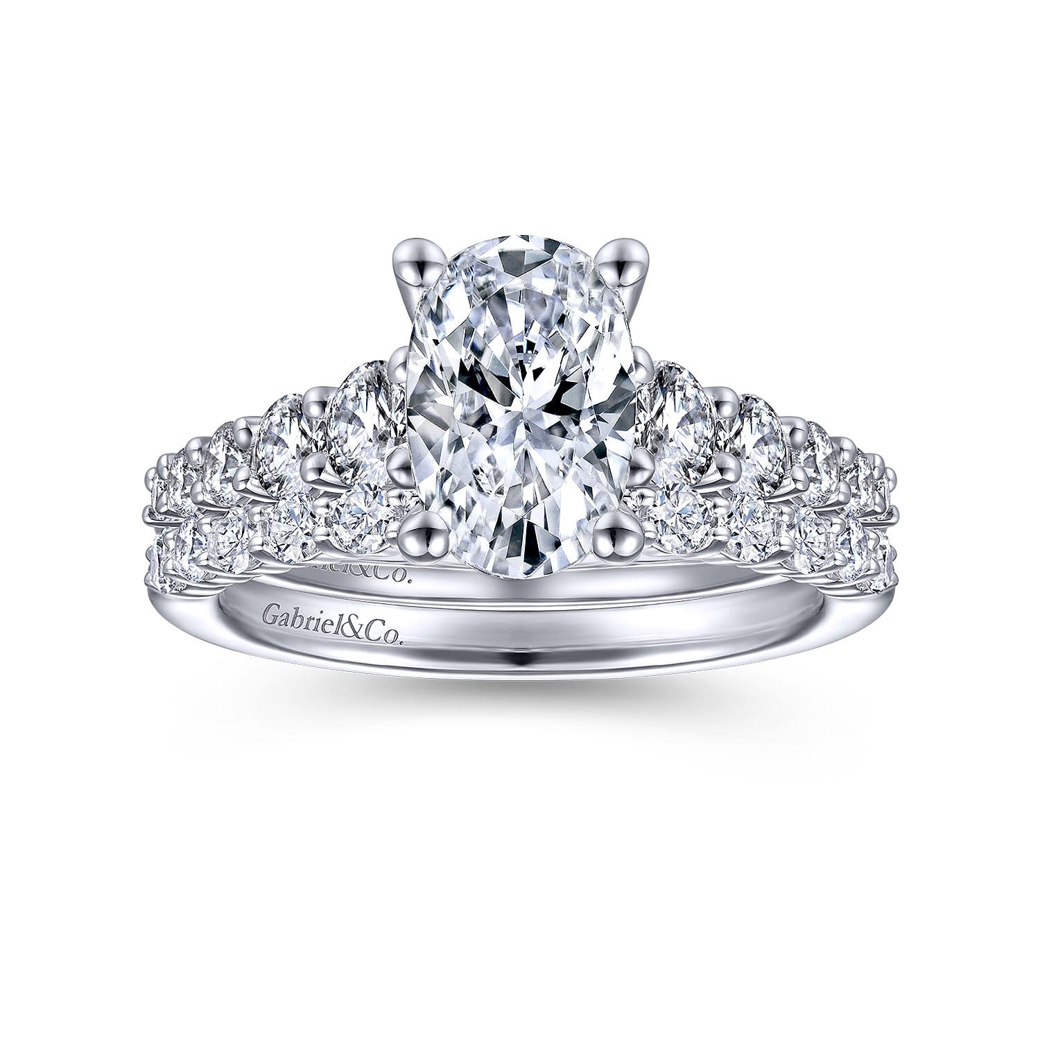 14K White Gold Matching Wedding Band - 0.38 ct - Shot 2