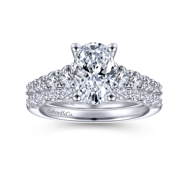 14K White Gold Matching Wedding Band - 0.38 ct - Shot 2