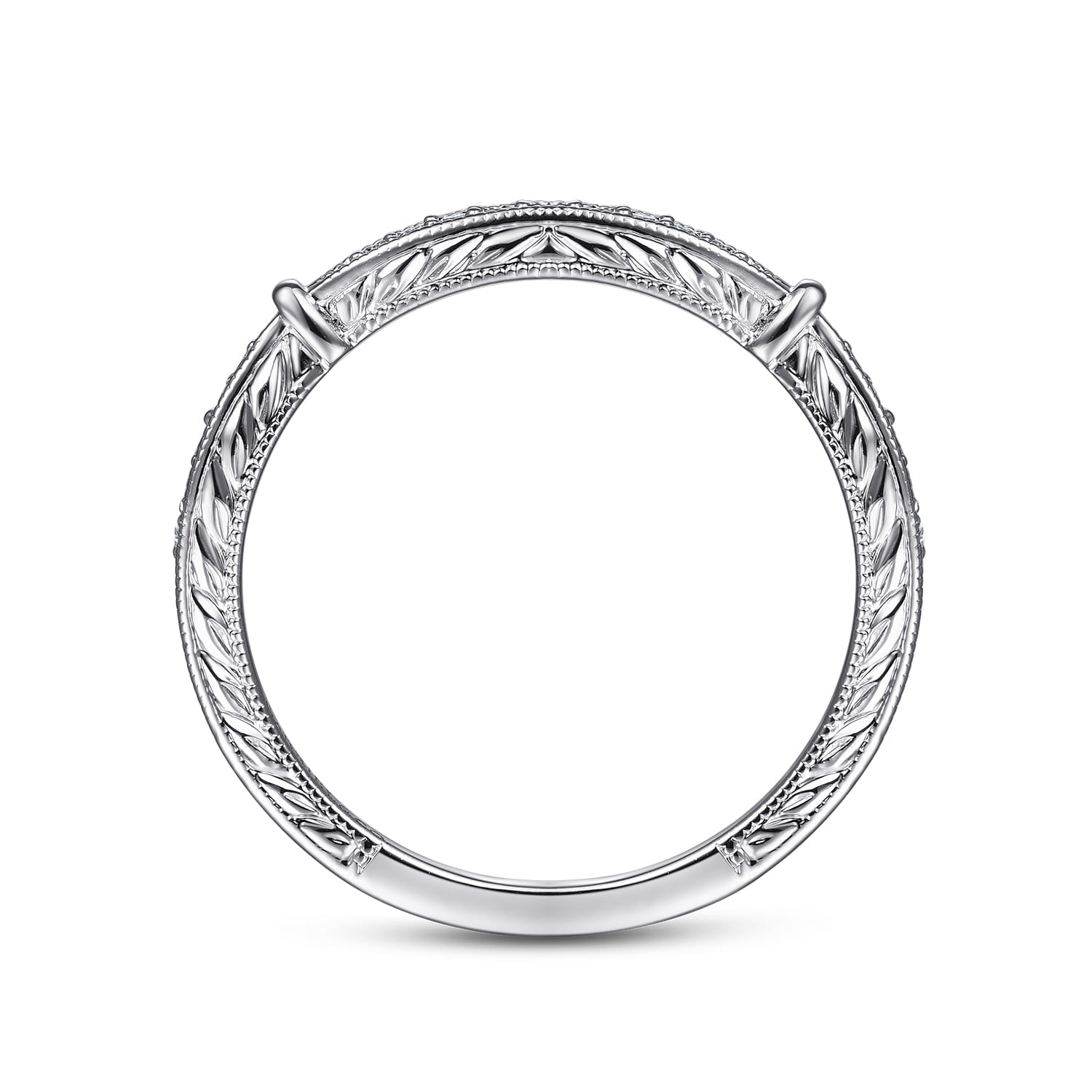 14K White Gold  Matching Wedding Band - 0.11 ct - Shot 2