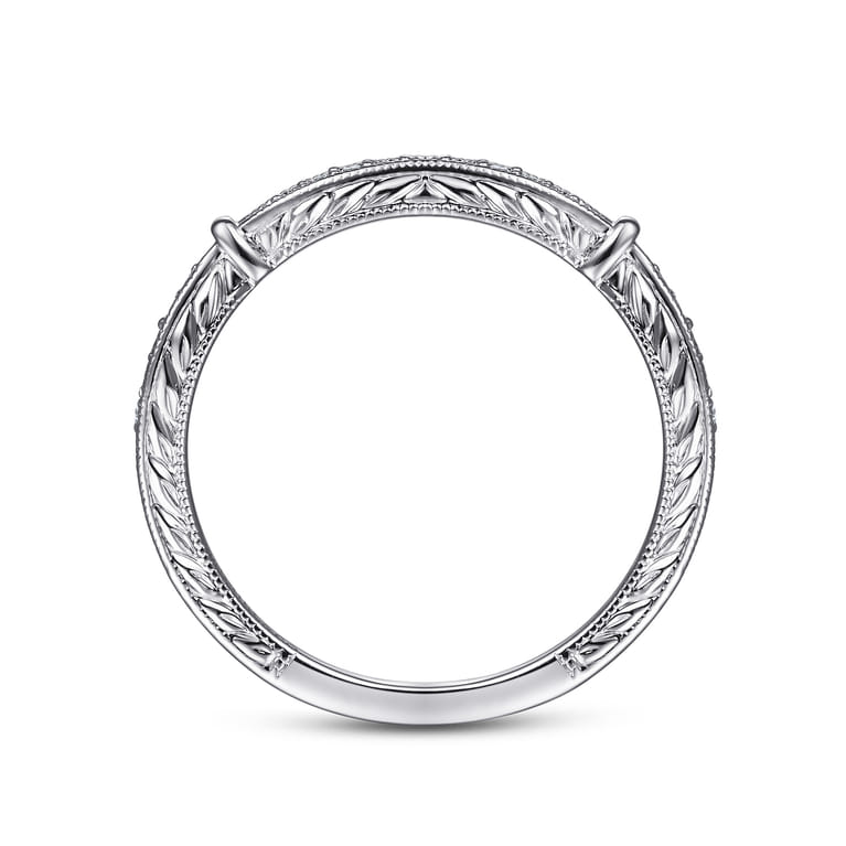 14K White Gold  Matching Wedding Band - 0.11 ct - Shot 2