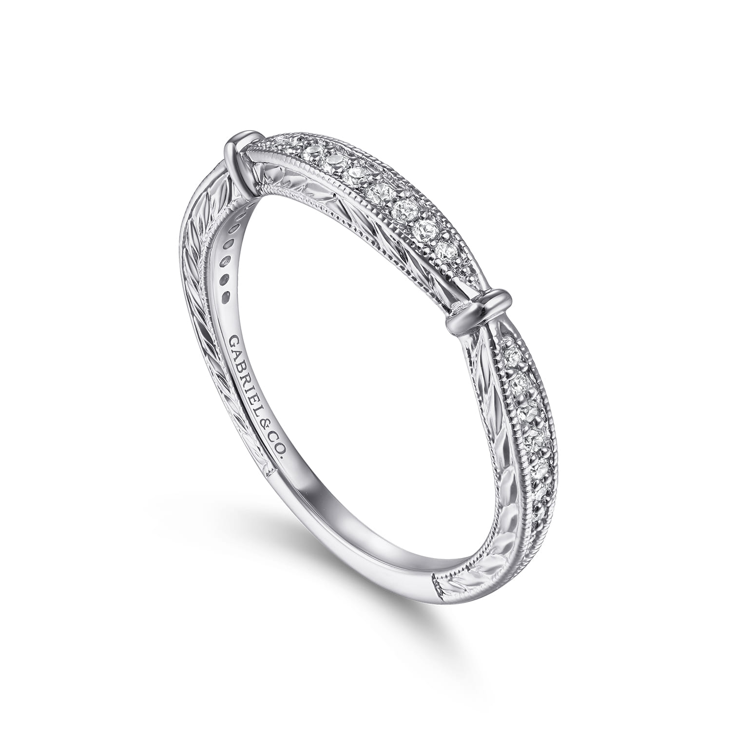 14K White Gold  Matching Wedding Band - 0.11 ct - Shot 3