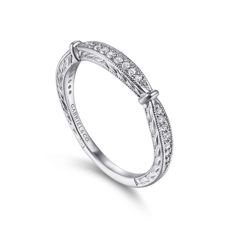 14K White Gold  Matching Wedding Band - 0.11 ct - Shot 3