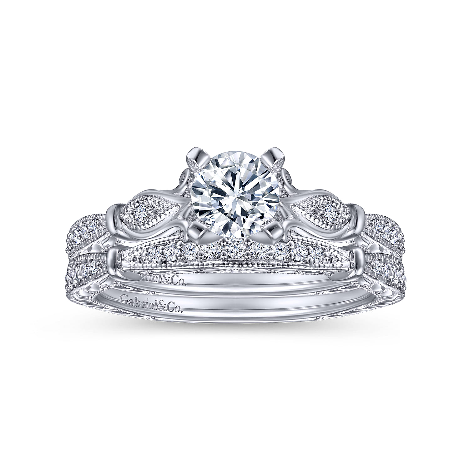 14K White Gold  Matching Wedding Band - 0.11 ct - Shot 4