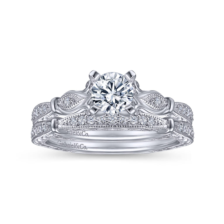 14K White Gold  Matching Wedding Band - 0.11 ct - Shot 4