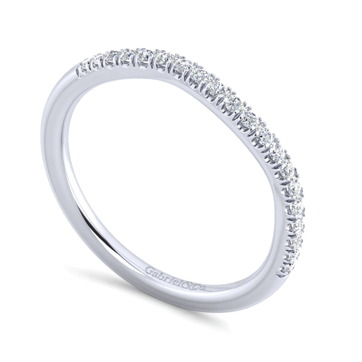 14K White Gold Matching Wedding Band - 0.14 ct - Shot 3