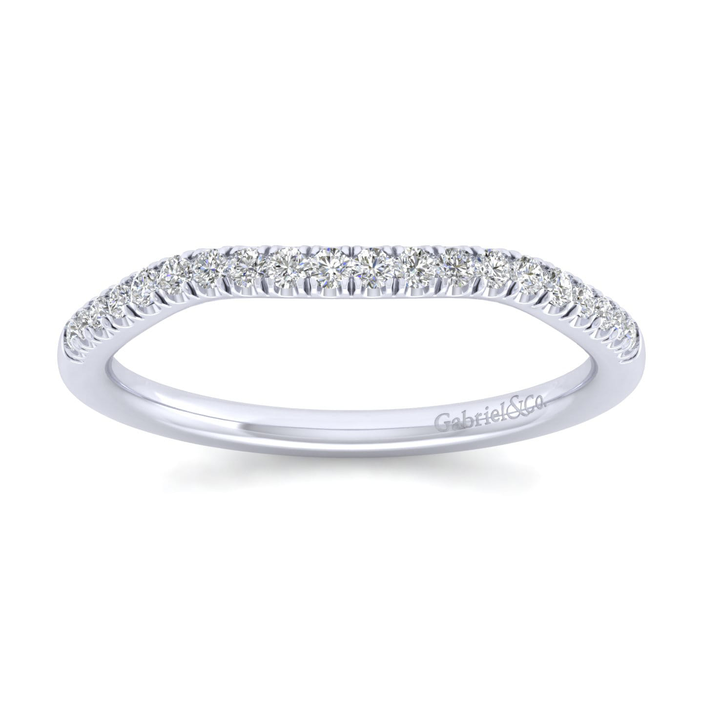 14K White Gold Matching Wedding Band - 0.14 ct - Shot 4