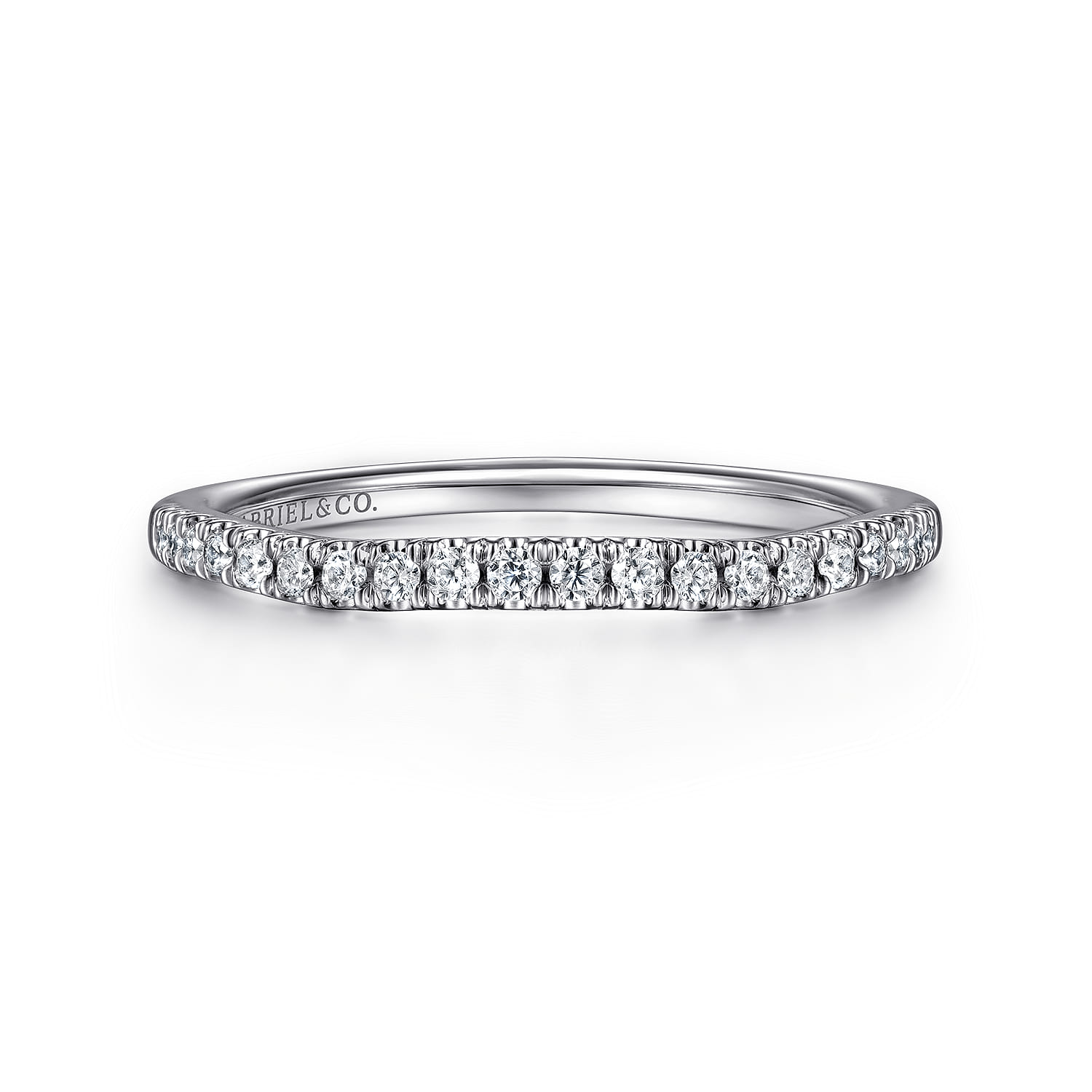 14K White Gold Matching Wedding Band - 0.14 ct - Shot 1