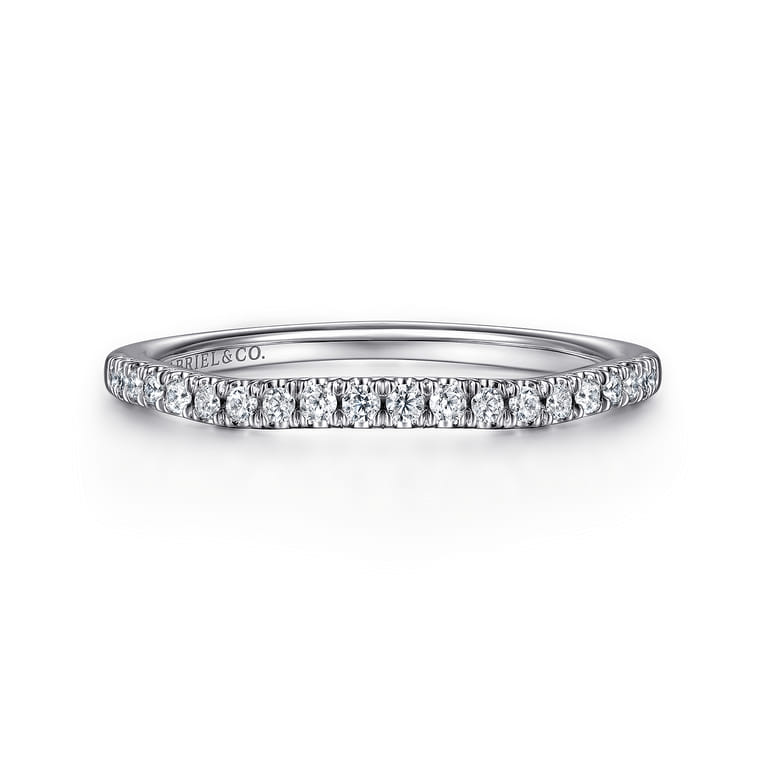 14K White Gold Matching Wedding Band - 0.14 ct - Shot 1