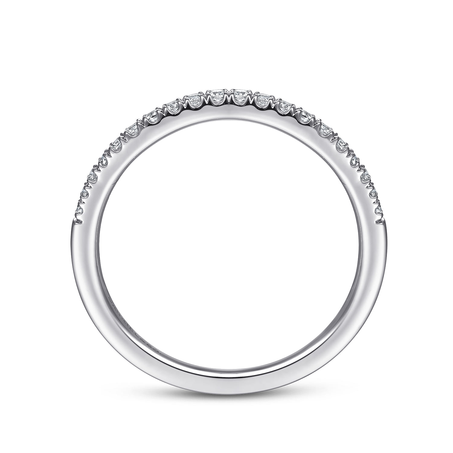 14K White Gold Matching Wedding Band - 0.14 ct - Shot 2