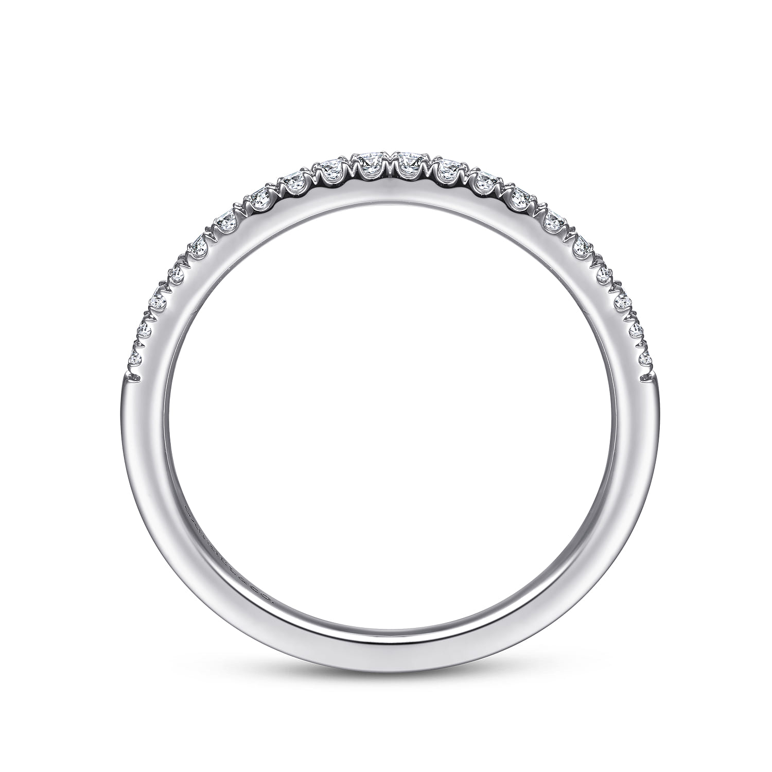 14K White Gold Matching Wedding Band - 0.14 ct - Shot 2