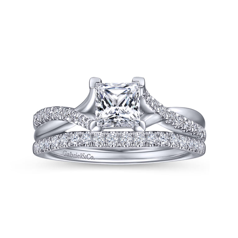 14K White Gold Matching Wedding Band - 0.14 ct - Shot 3