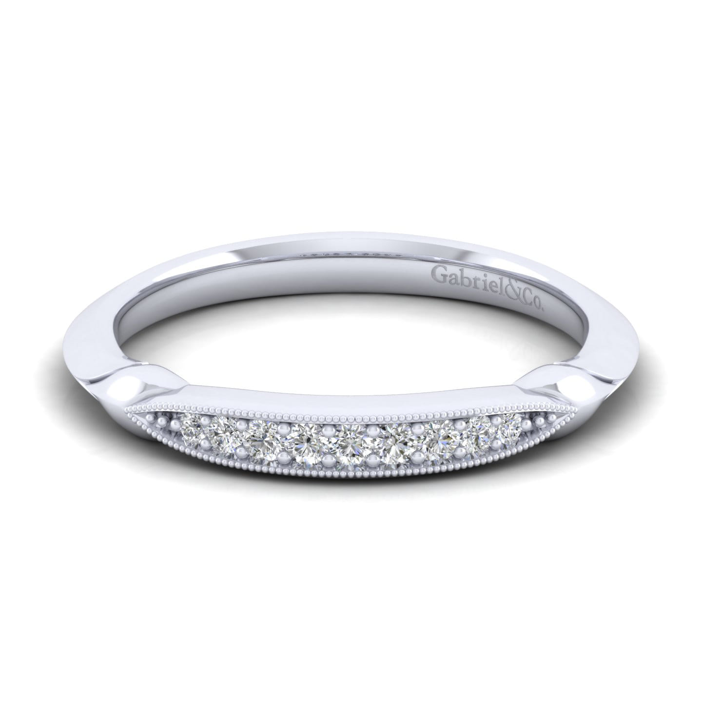 14K White Gold  Matching Wedding Band - 0.07 ct - Shot 1