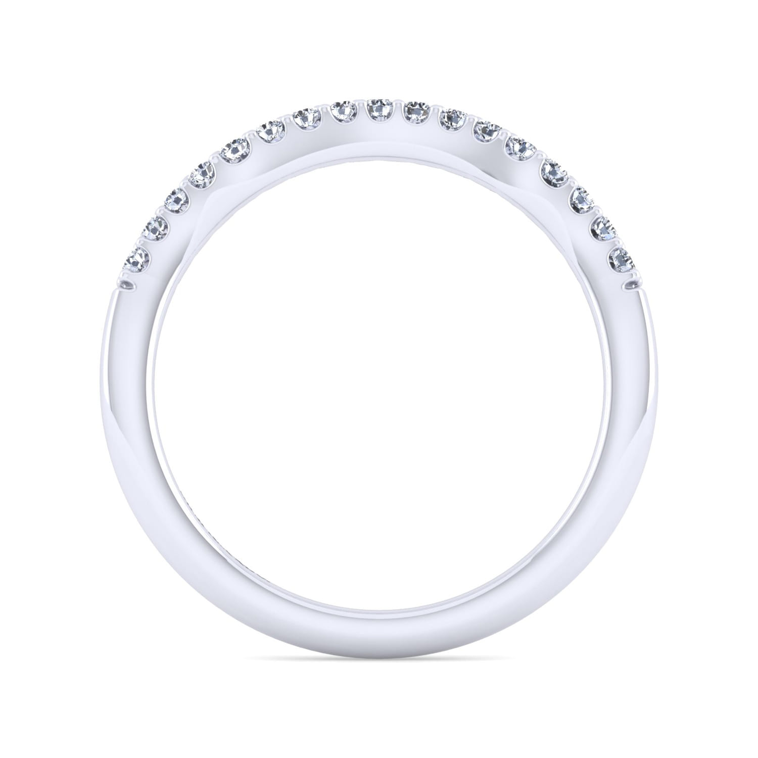 14K White Gold Matching Wedding Band - 0.16 ct - Shot 2
