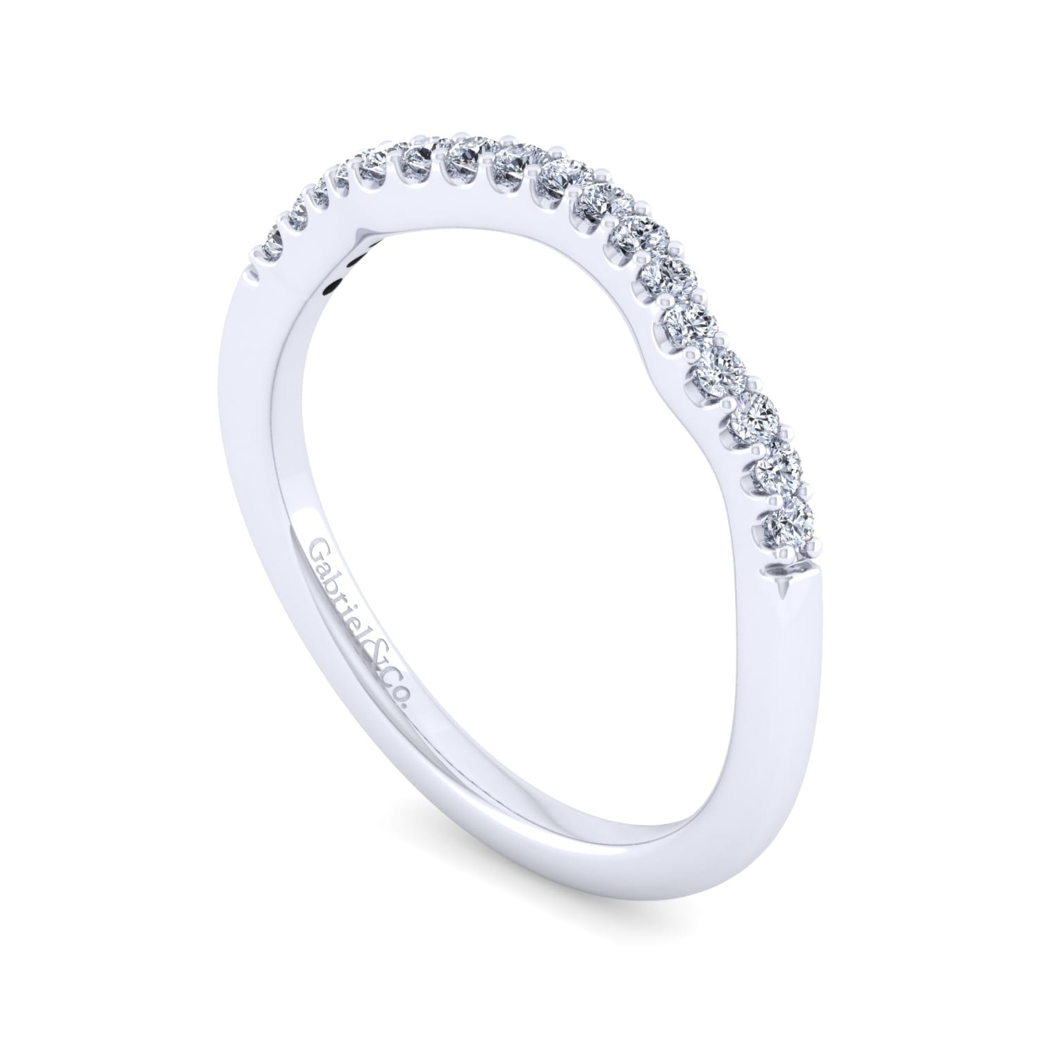 14K White Gold Matching Wedding Band - 0.16 ct - Shot 3
