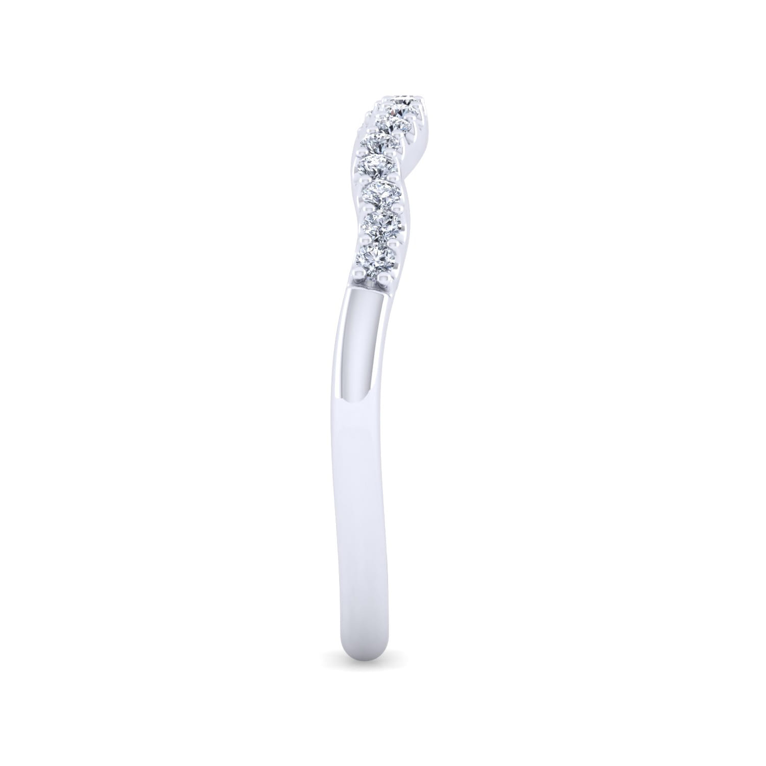 14K White Gold Matching Wedding Band - 0.16 ct - Shot 5