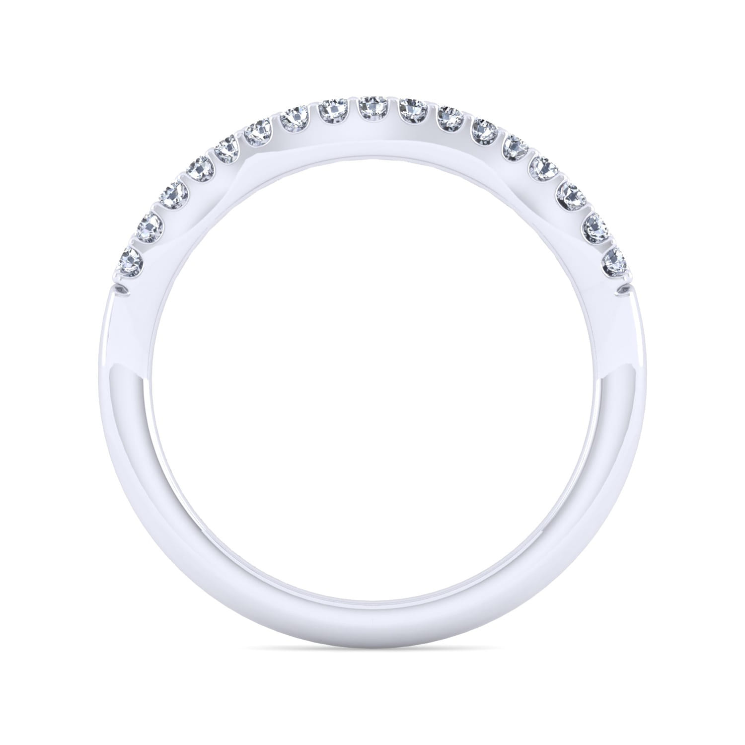14K White Gold Matching Wedding Band - 0.16 ct - Shot 2