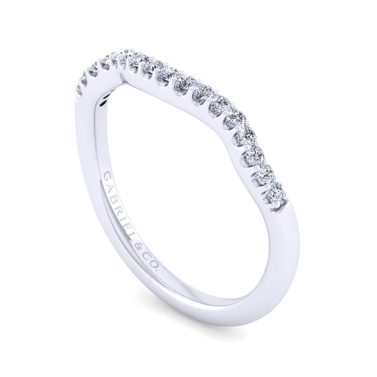 14K White Gold Matching Wedding Band - 0.16 ct - Shot 3