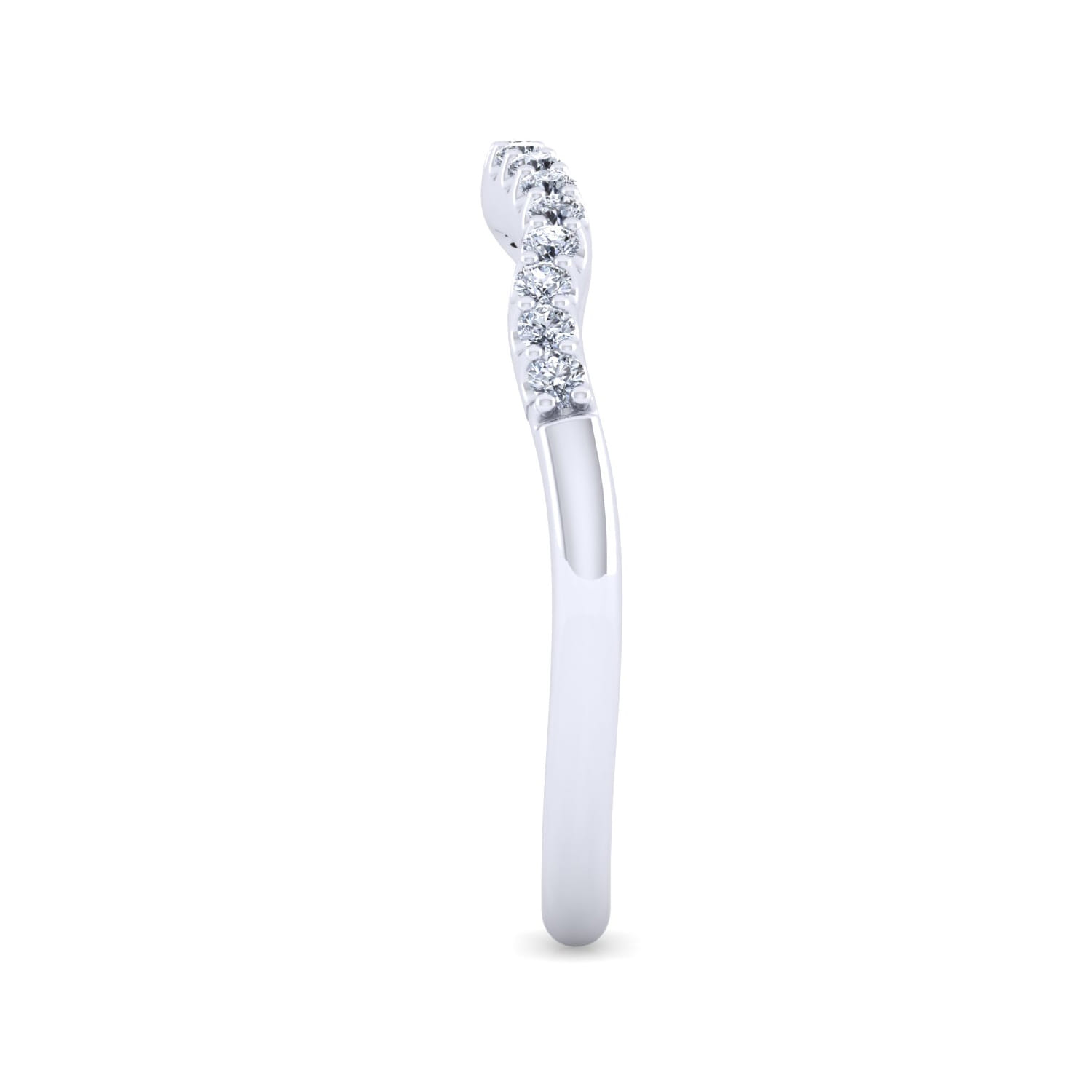 14K White Gold Matching Wedding Band - 0.16 ct - Shot 5