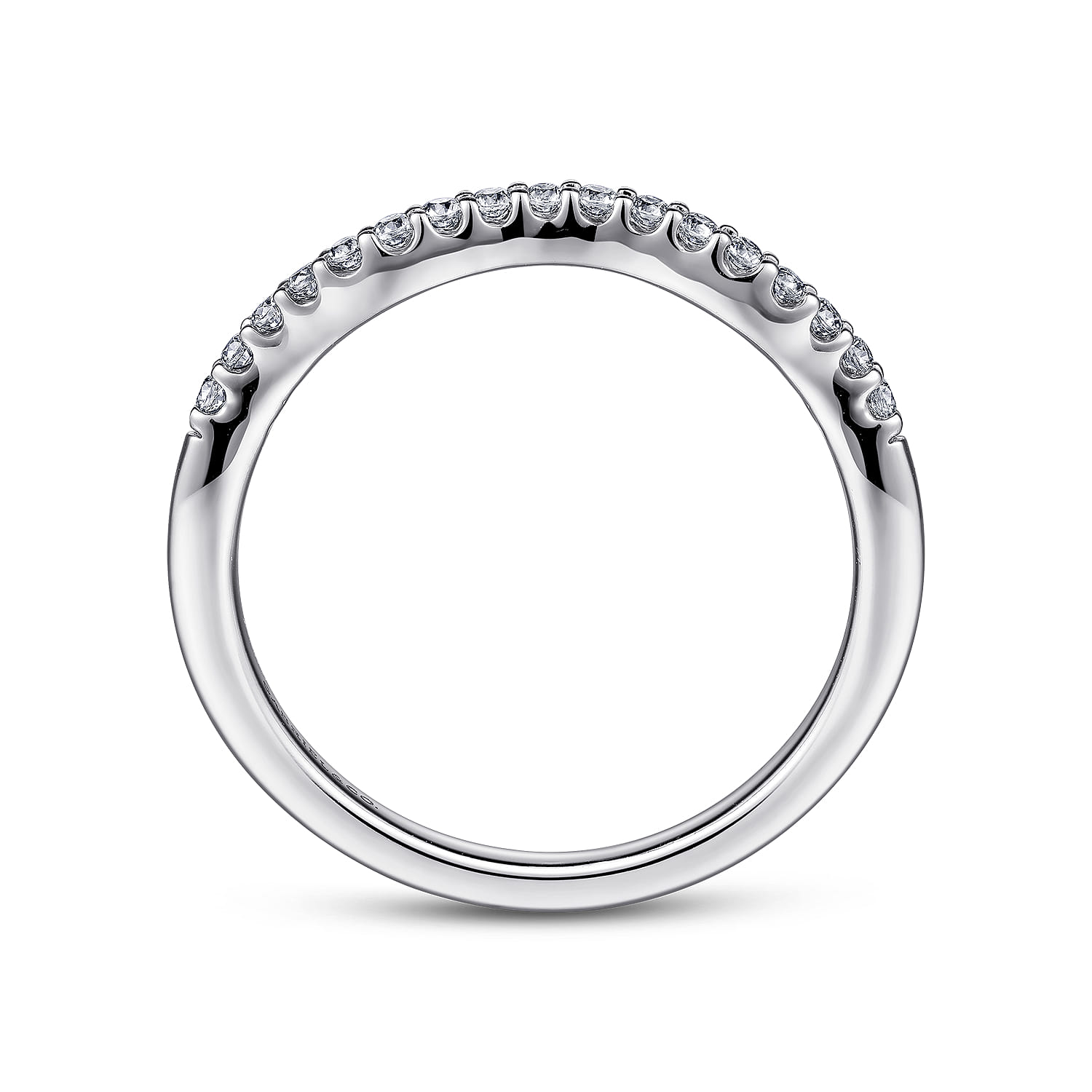 14K White Gold Matching Wedding Band - 0.12 ct - Shot 2