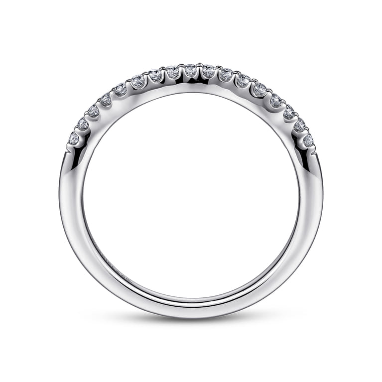 14K White Gold Matching Wedding Band - 0.12 ct - Shot 2