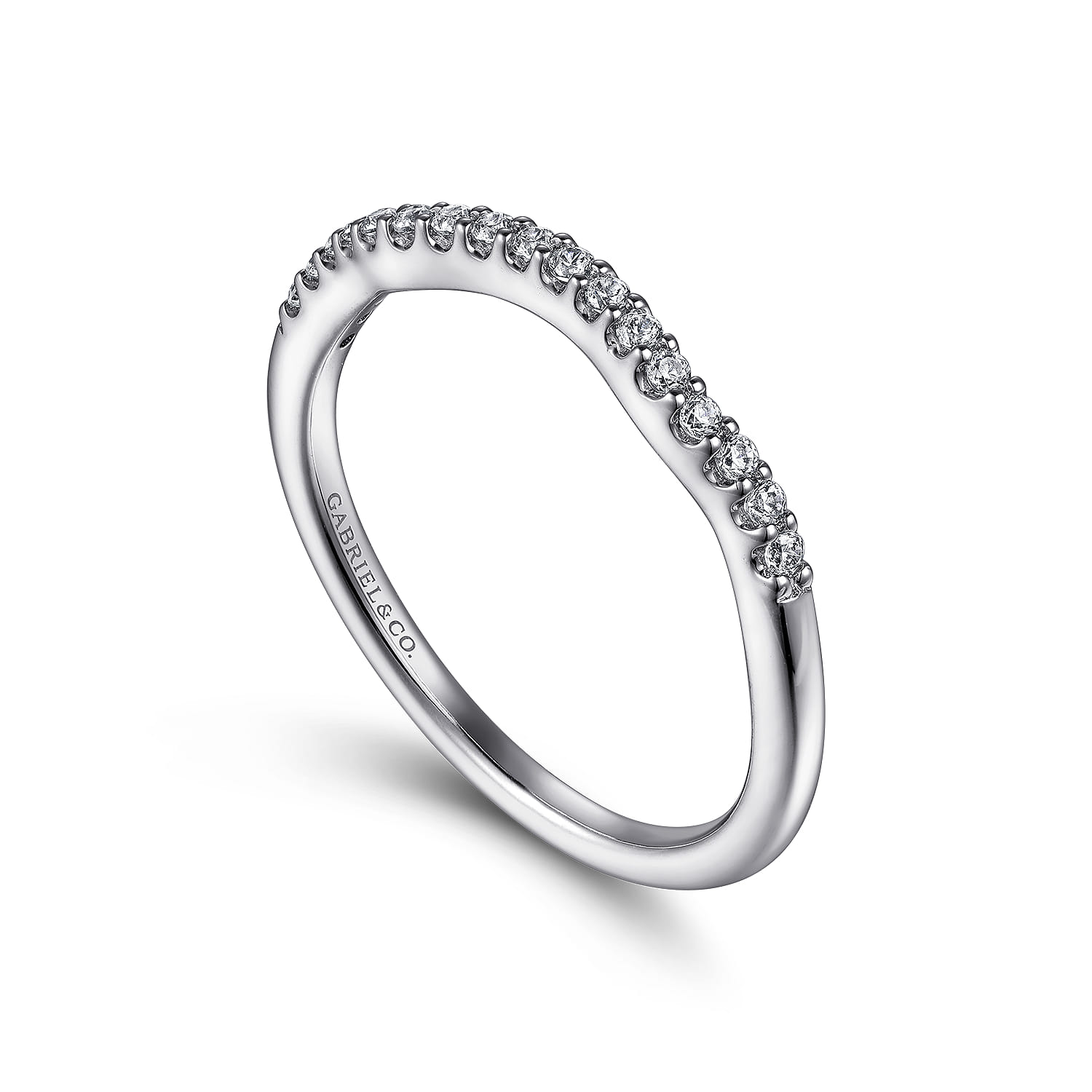 14K White Gold Matching Wedding Band - 0.12 ct - Shot 3