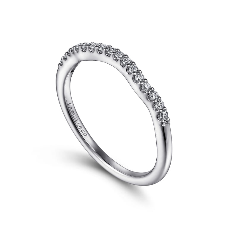 14K White Gold Matching Wedding Band - 0.12 ct - Shot 3