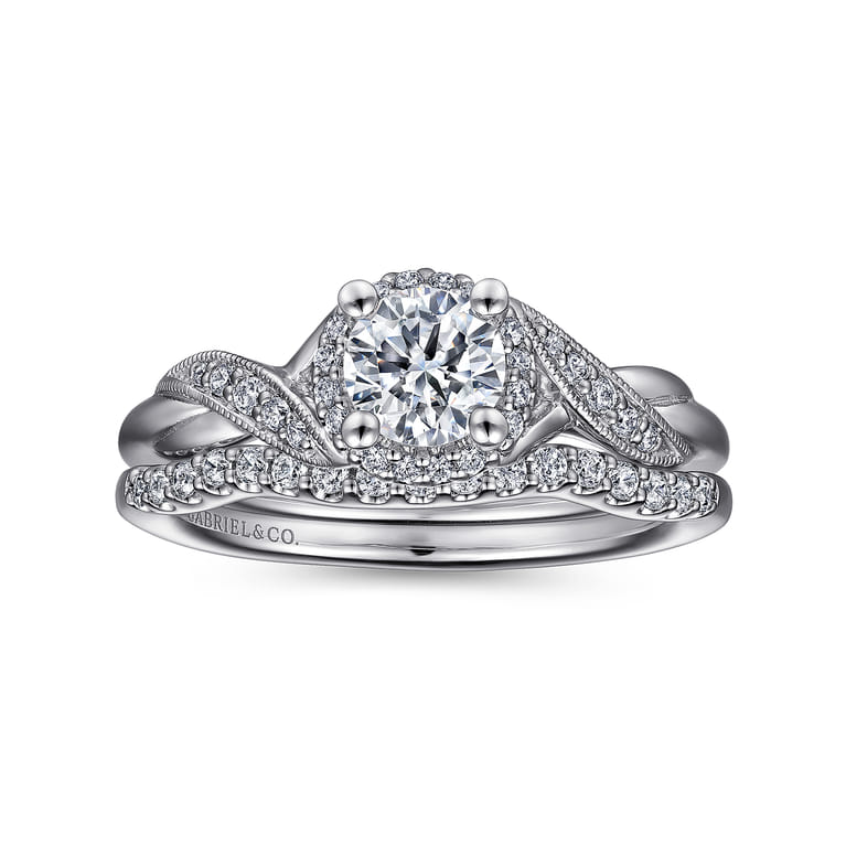 14K White Gold Matching Wedding Band - 0.12 ct - Shot 4