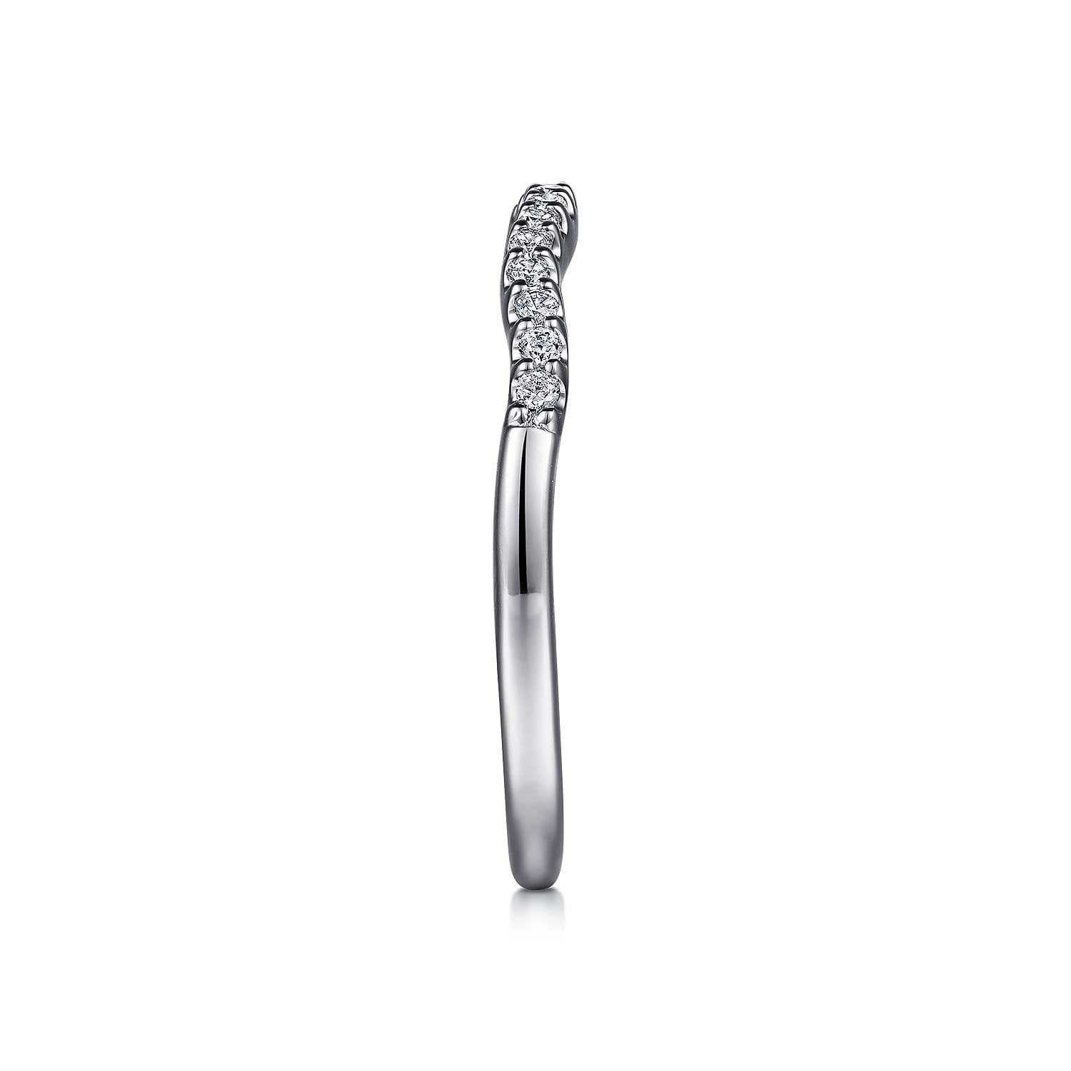 14K White Gold Matching Wedding Band - 0.12 ct - Shot 5