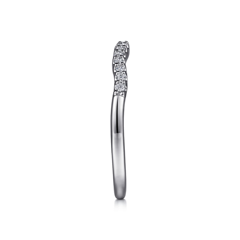 14K White Gold Matching Wedding Band - 0.12 ct - Shot 5